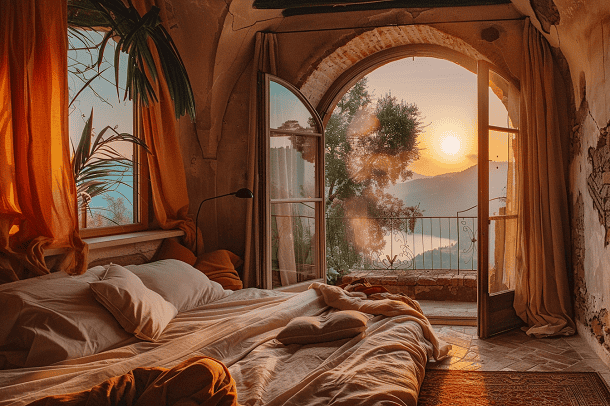 71 Positive Good Morning Tuesday Blessings and Images for a Joyful Day A sunrise seen from a bedroom.