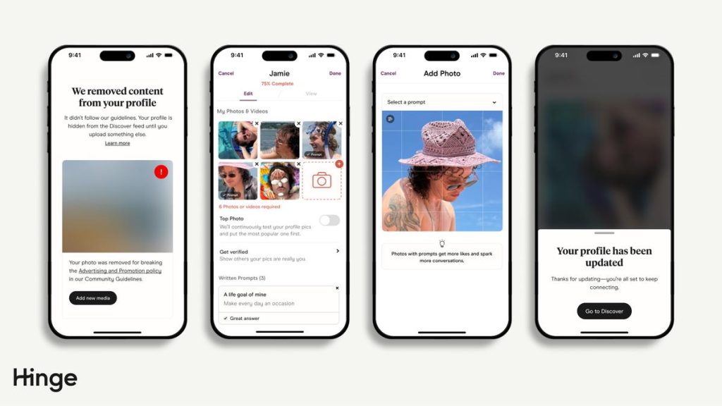 Hinge Introduces More Transparent Takedown Process to Preserve Profiles